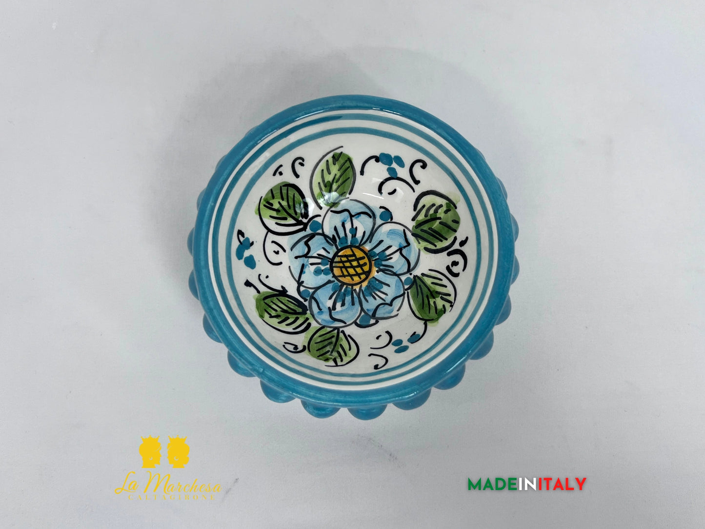 Ciotolina in Ceramica di Caltagirone decoro interno - vari colori (3)