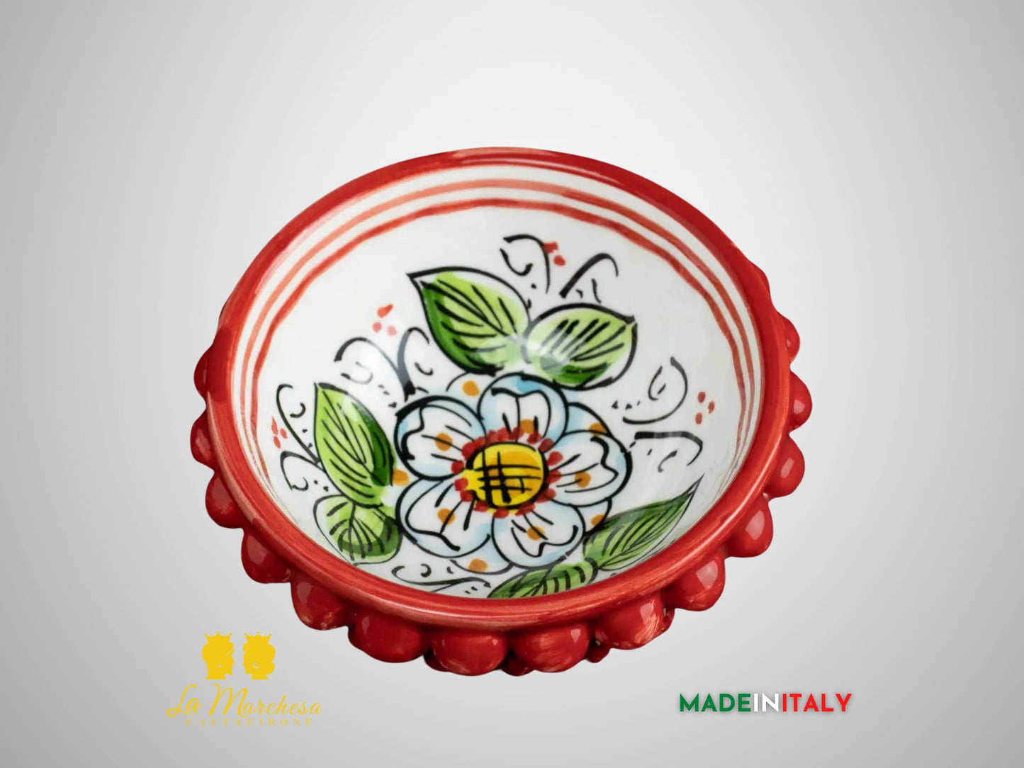 Ciotolina in Ceramica di Caltagirone decoro interno - vari colori (3)