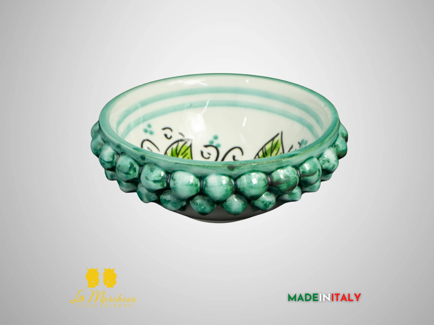 Ciotolina in Ceramica di Caltagirone decoro interno - vari colori (3)