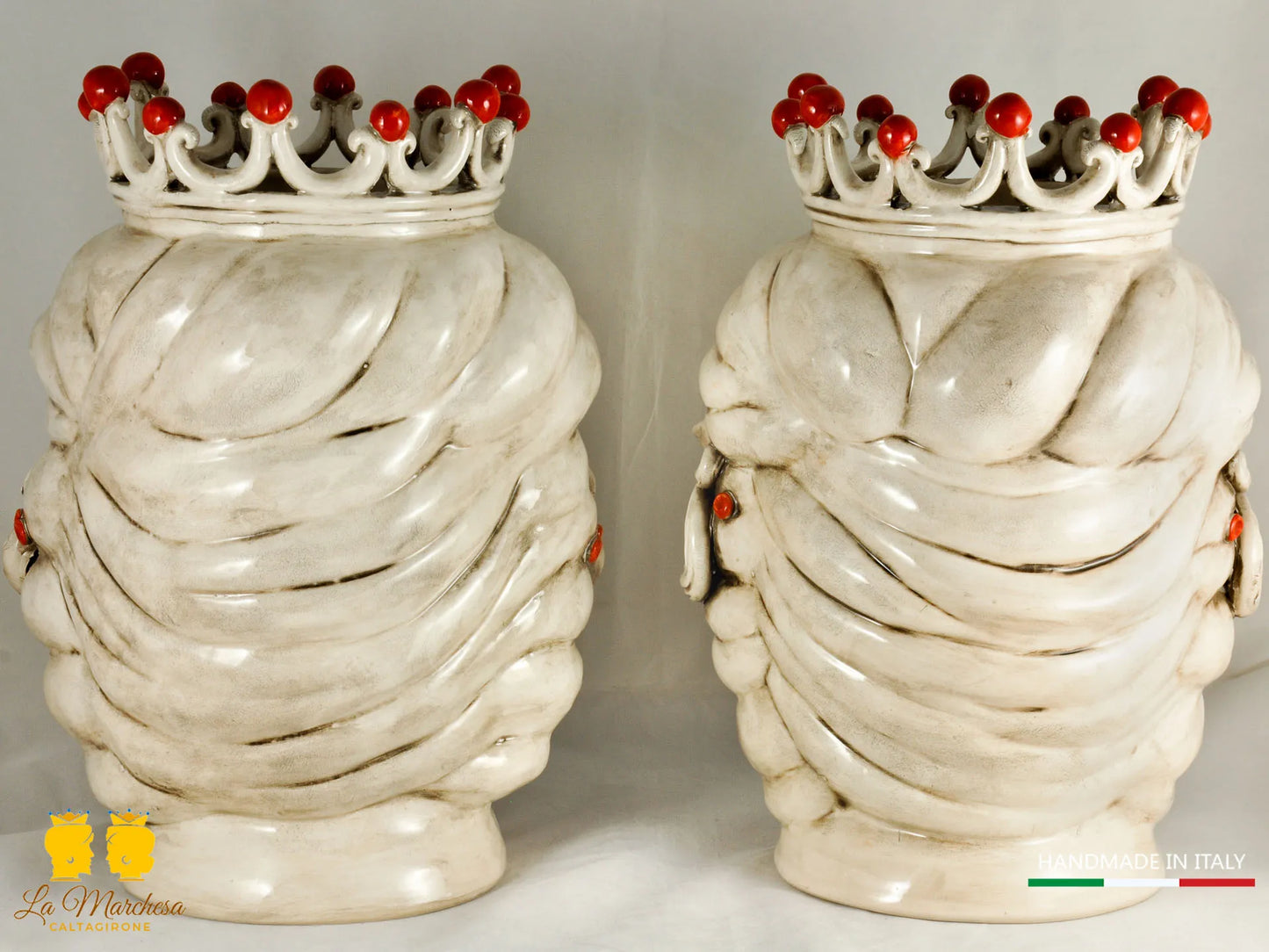 Teste di Moro in Ceramica di Caltagirone fumé 36cm
