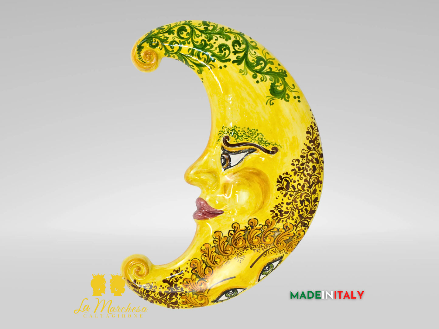 Decorazione da Parete Luna in Ceramica di Caltagirone - Vari Decori