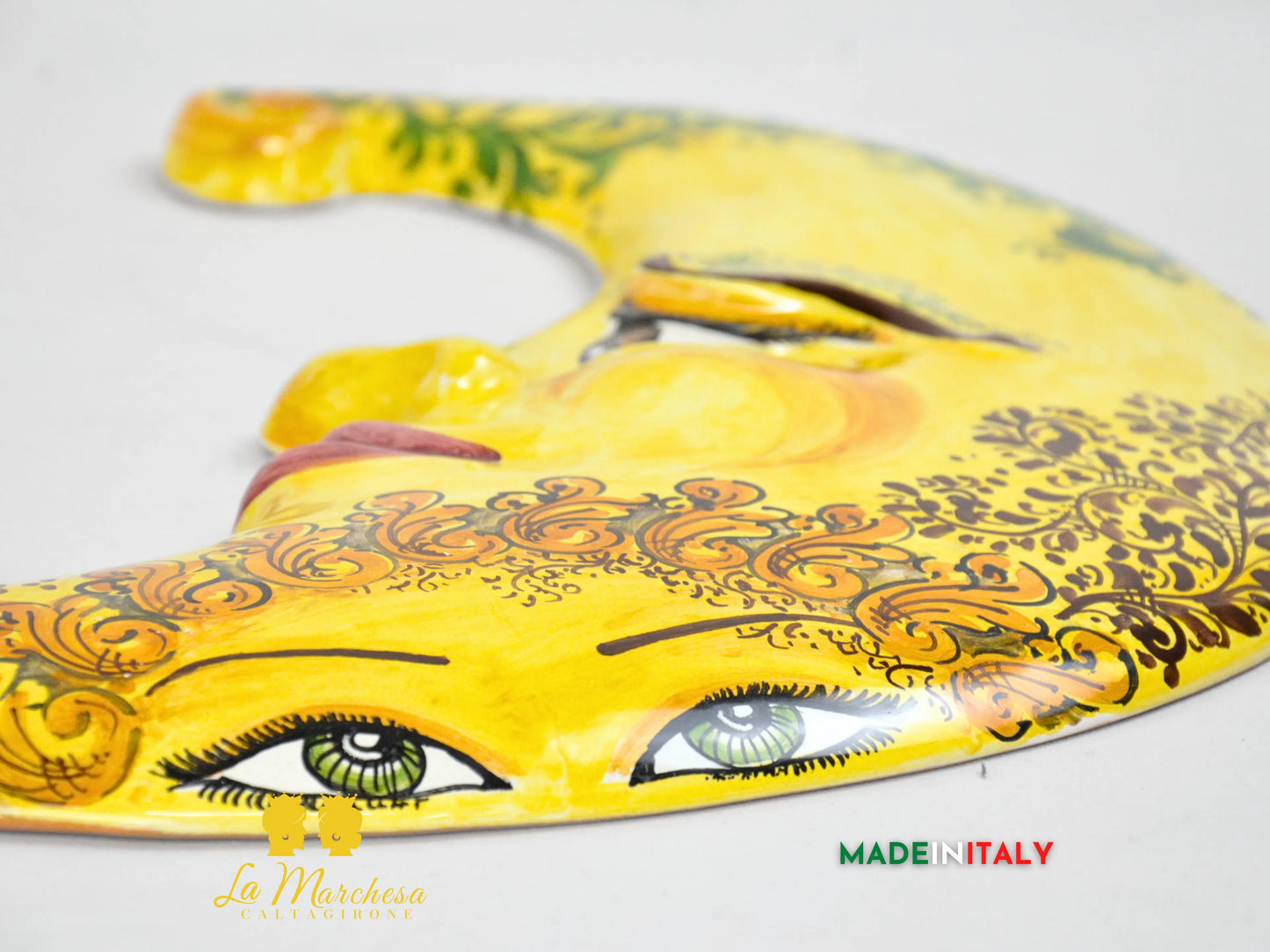 Decorazione da Parete Luna in Ceramica di Caltagirone - Vari Decori
