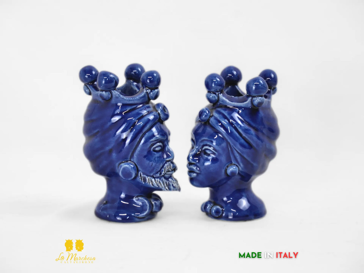 FINE SERIE Portapenne Teste di Moro Ceramica di Caltagirone h10 - vari colori