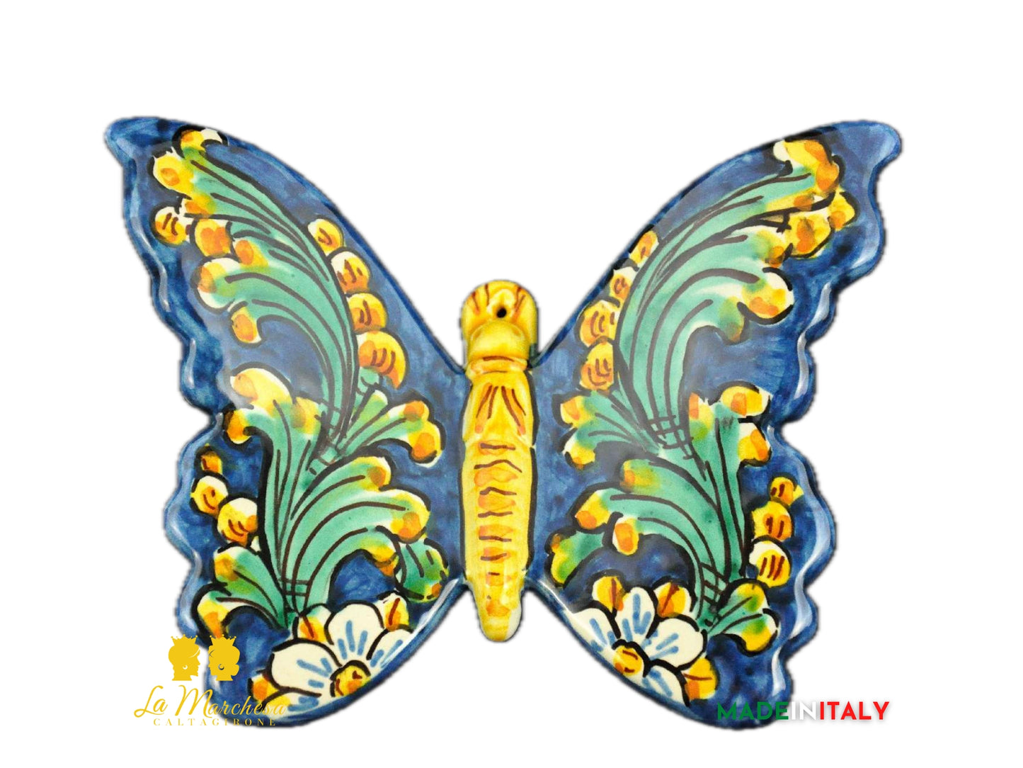 Farfalla in Ceramica di Caltagirone 16cm - Vari Decori