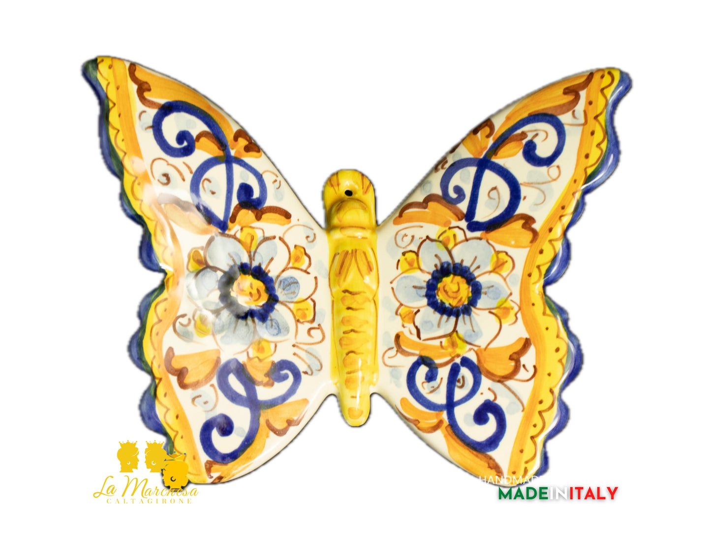 Farfalla in Ceramica di Caltagirone 16cm - Vari Decori