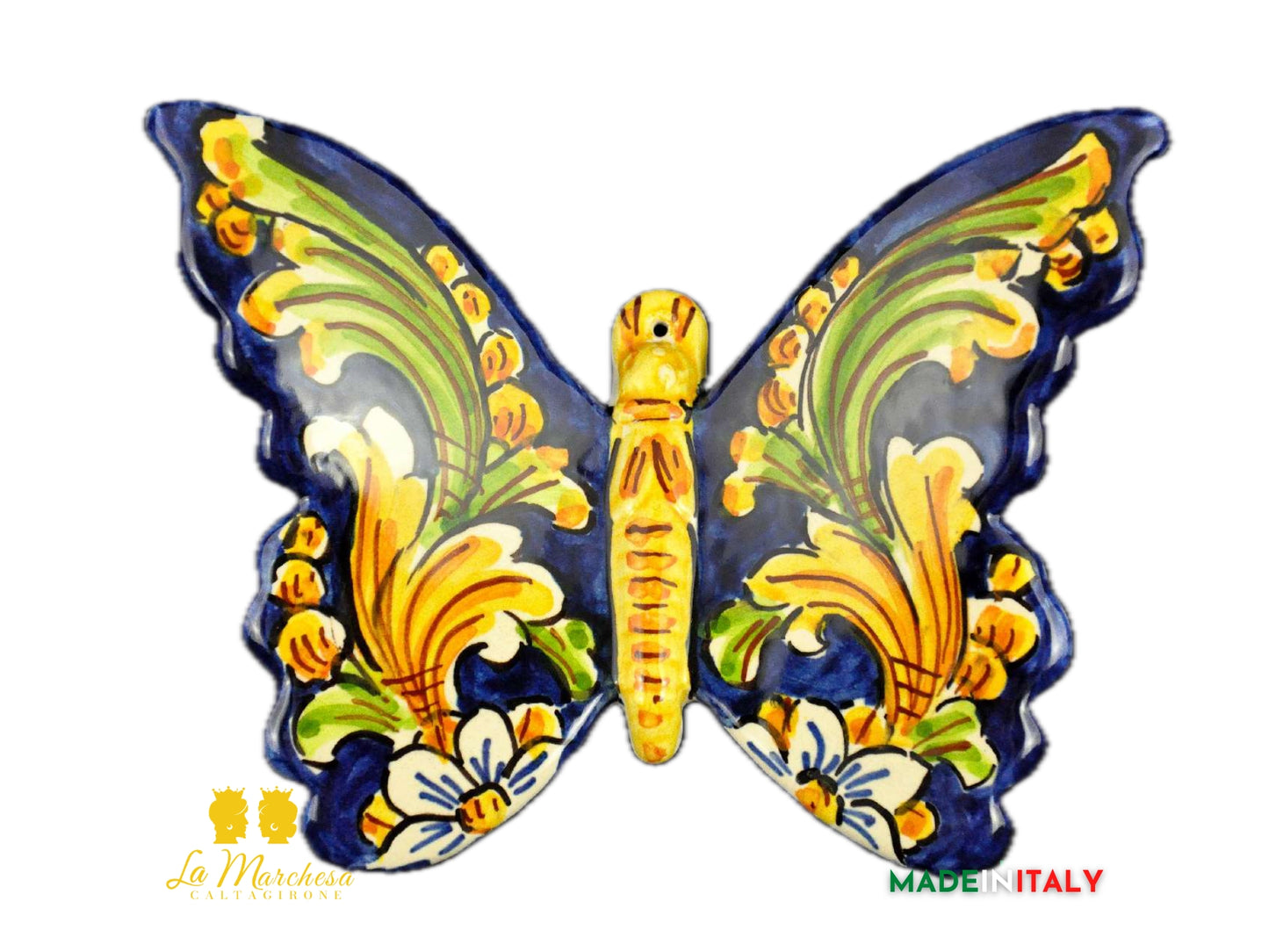 Farfalla in Ceramica di Caltagirone 16cm - Vari Decori