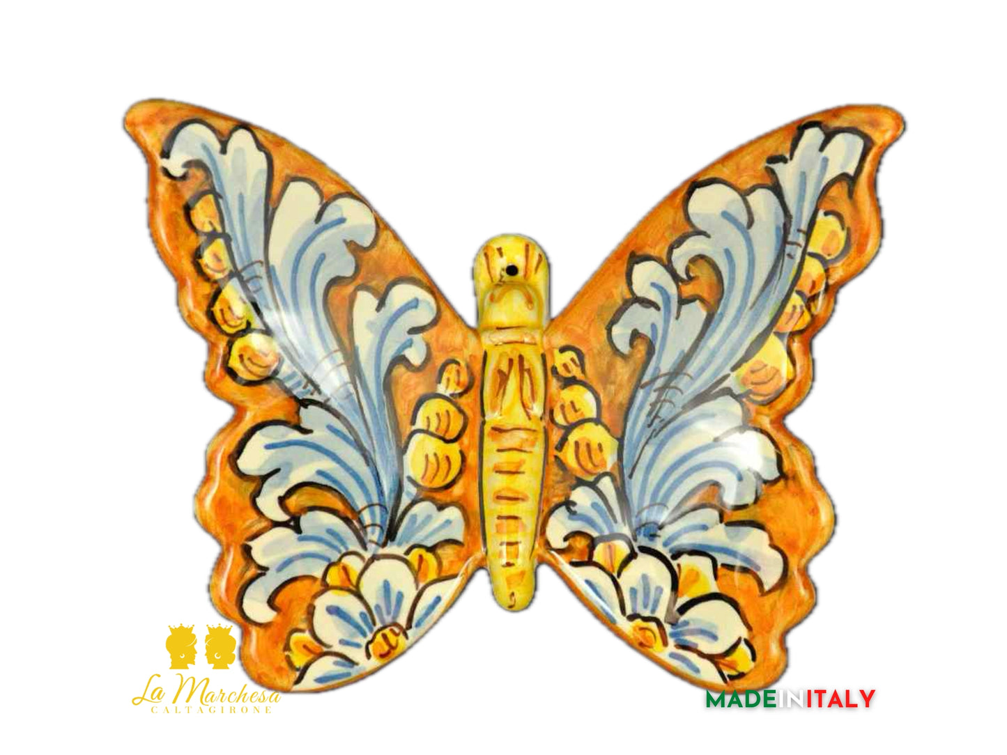 Farfalla in Ceramica di Caltagirone 16cm - Vari Decori