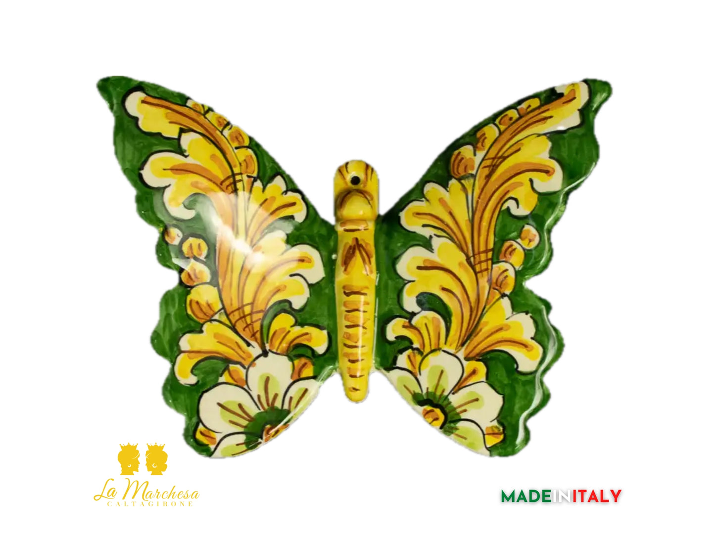 Farfalla in Ceramica di Caltagirone 16cm - Vari Decori