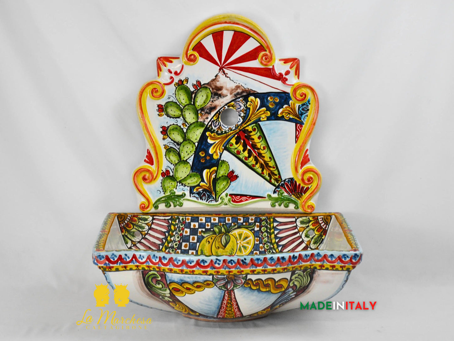 Fontana da Muro in Ceramica di Caltagirone - Vari Decori