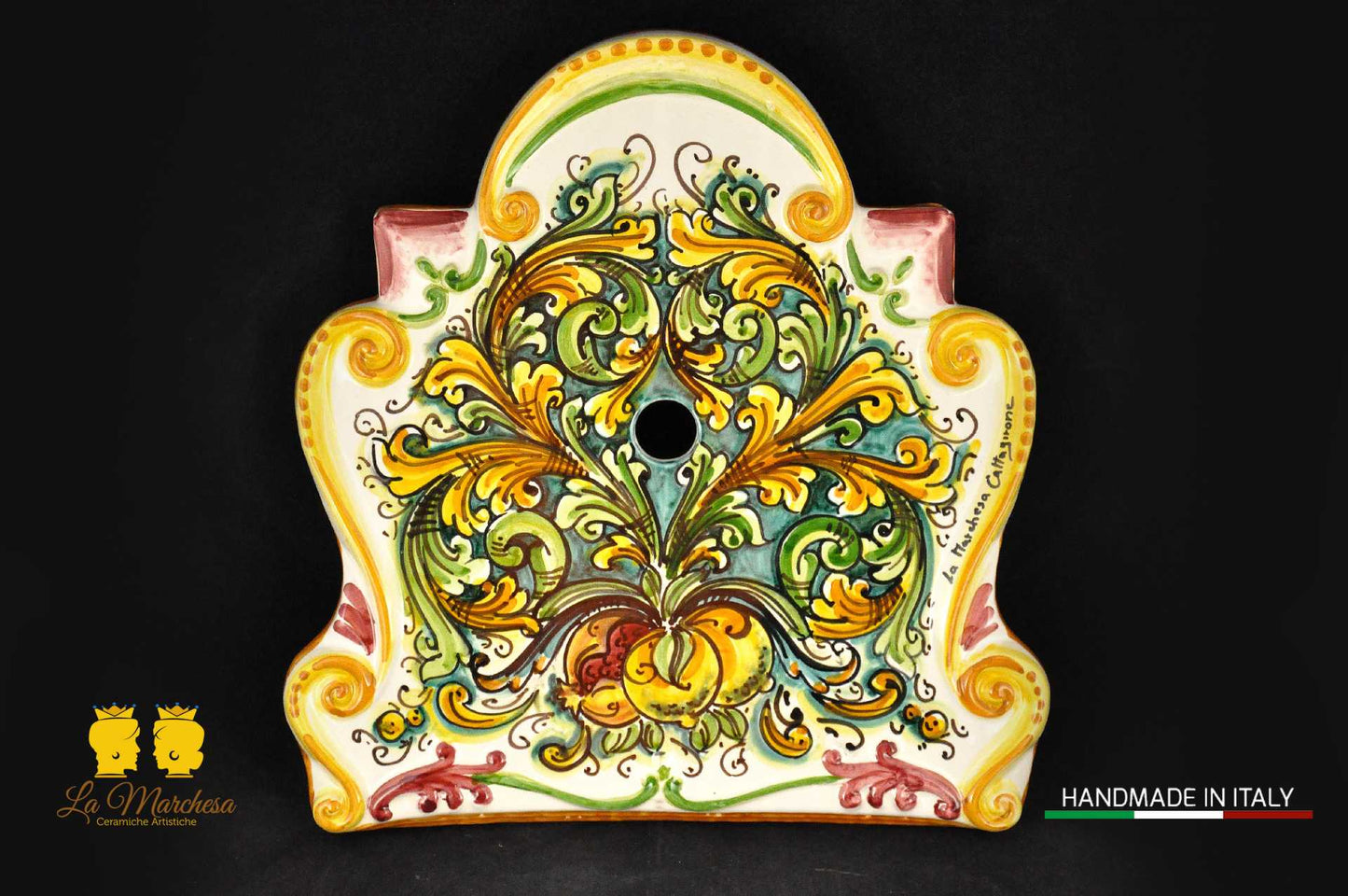 Fontana da giardino a muro Siciliana per esterno in Ceramica di Caltagirone