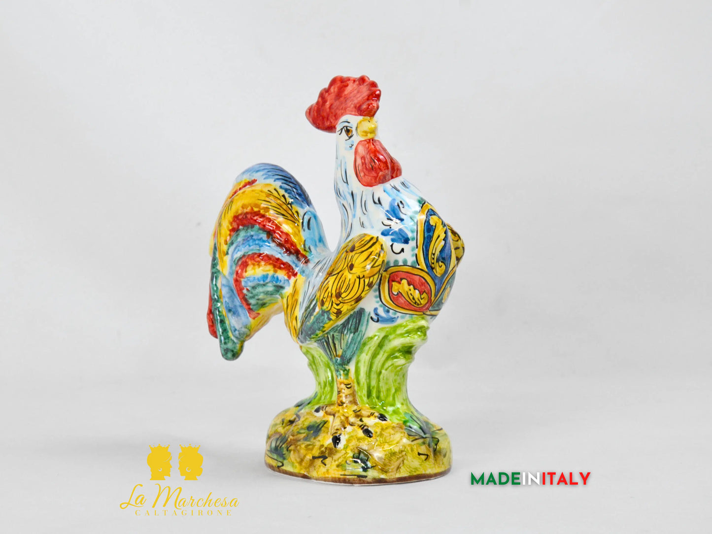 Gallo in Ceramica di Caltagirone - Varie Misure