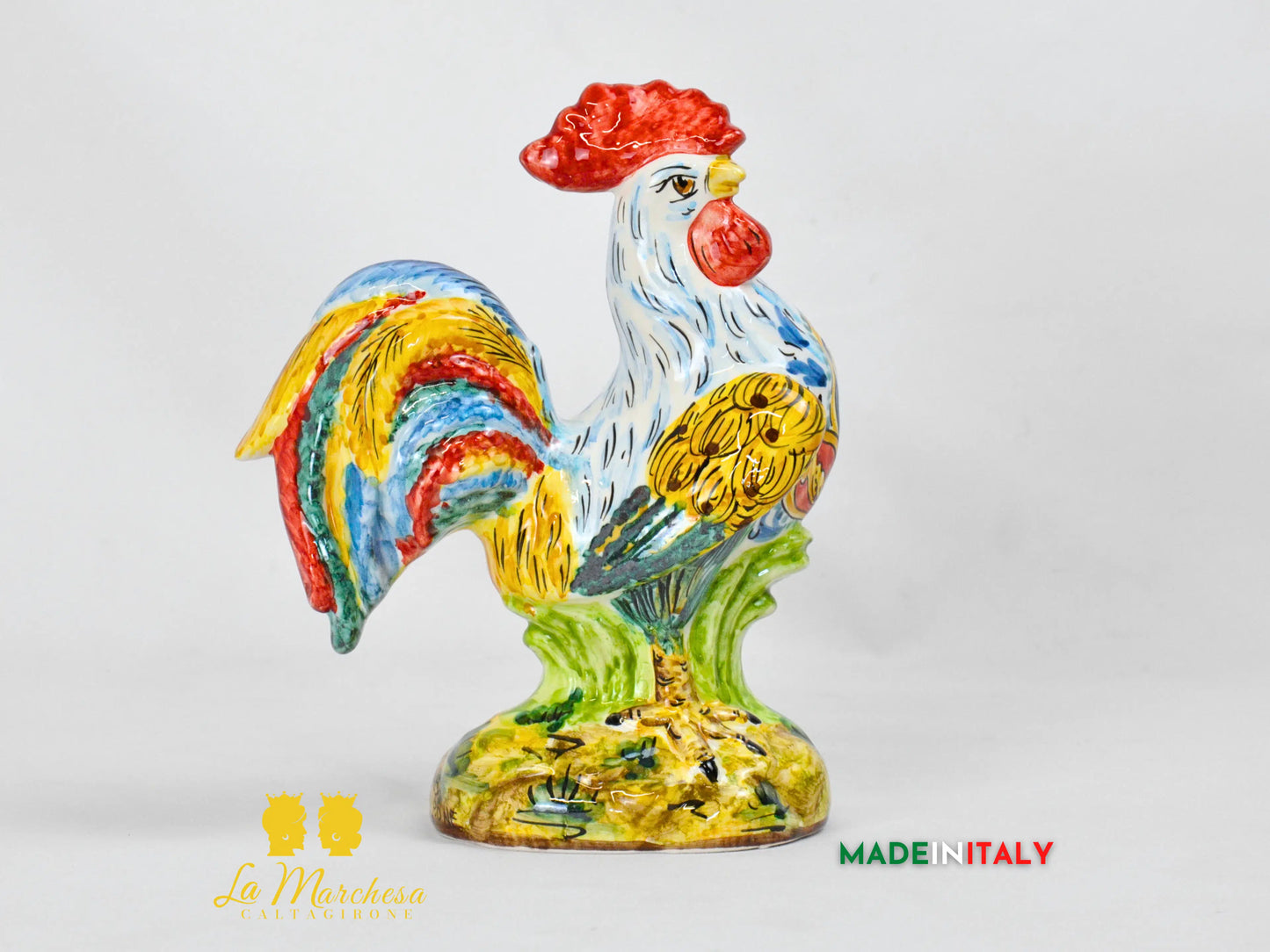 Gallo in Ceramica di Caltagirone - Varie Misure