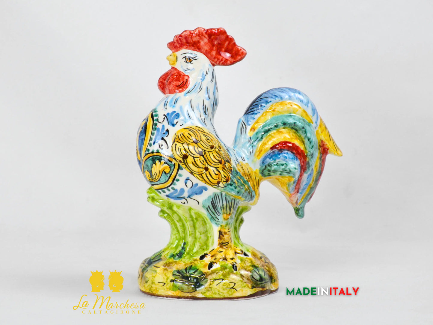 Gallo in Ceramica di Caltagirone - Varie Misure