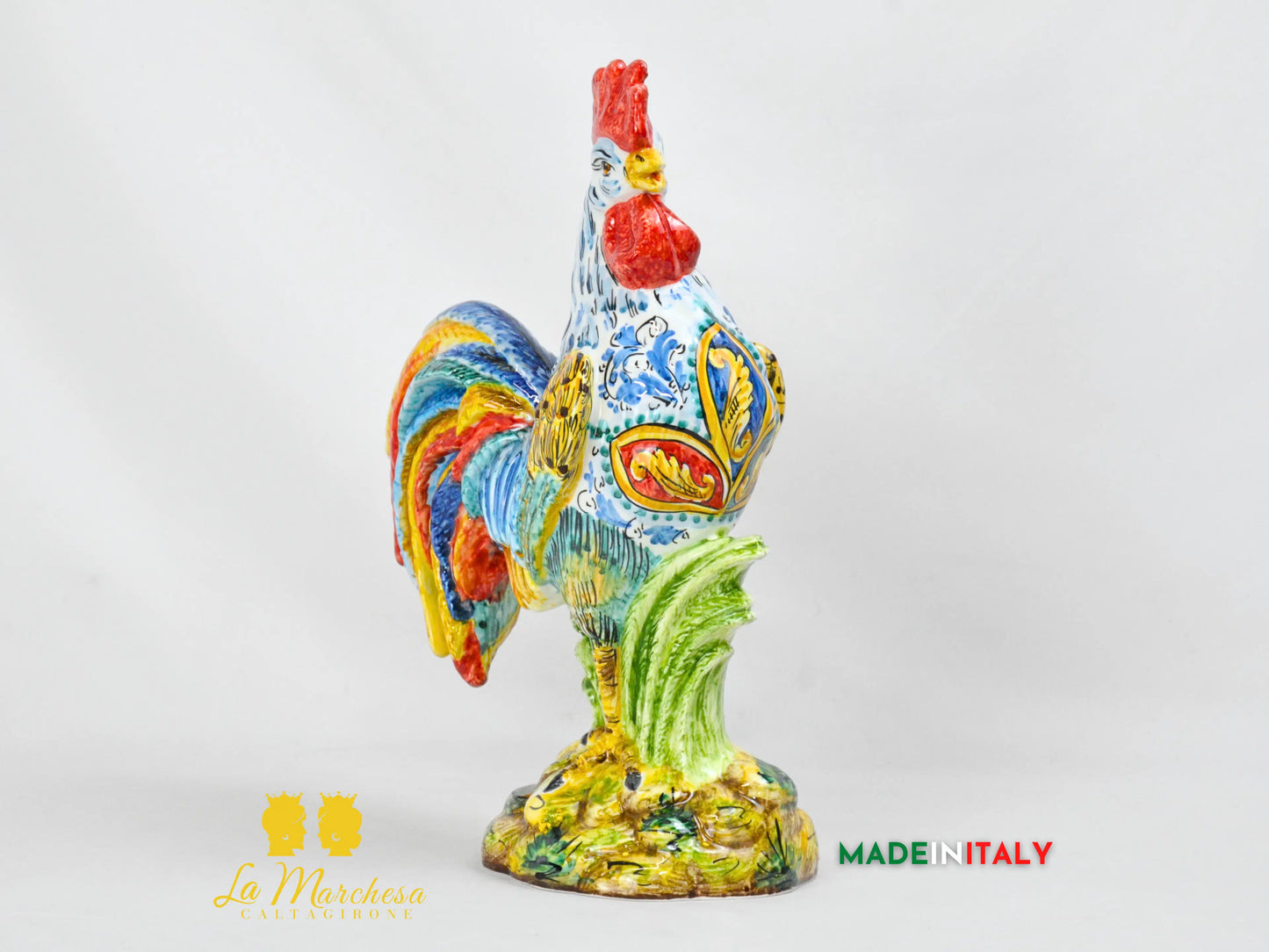 Gallo in Ceramica di Caltagirone - Varie Misure