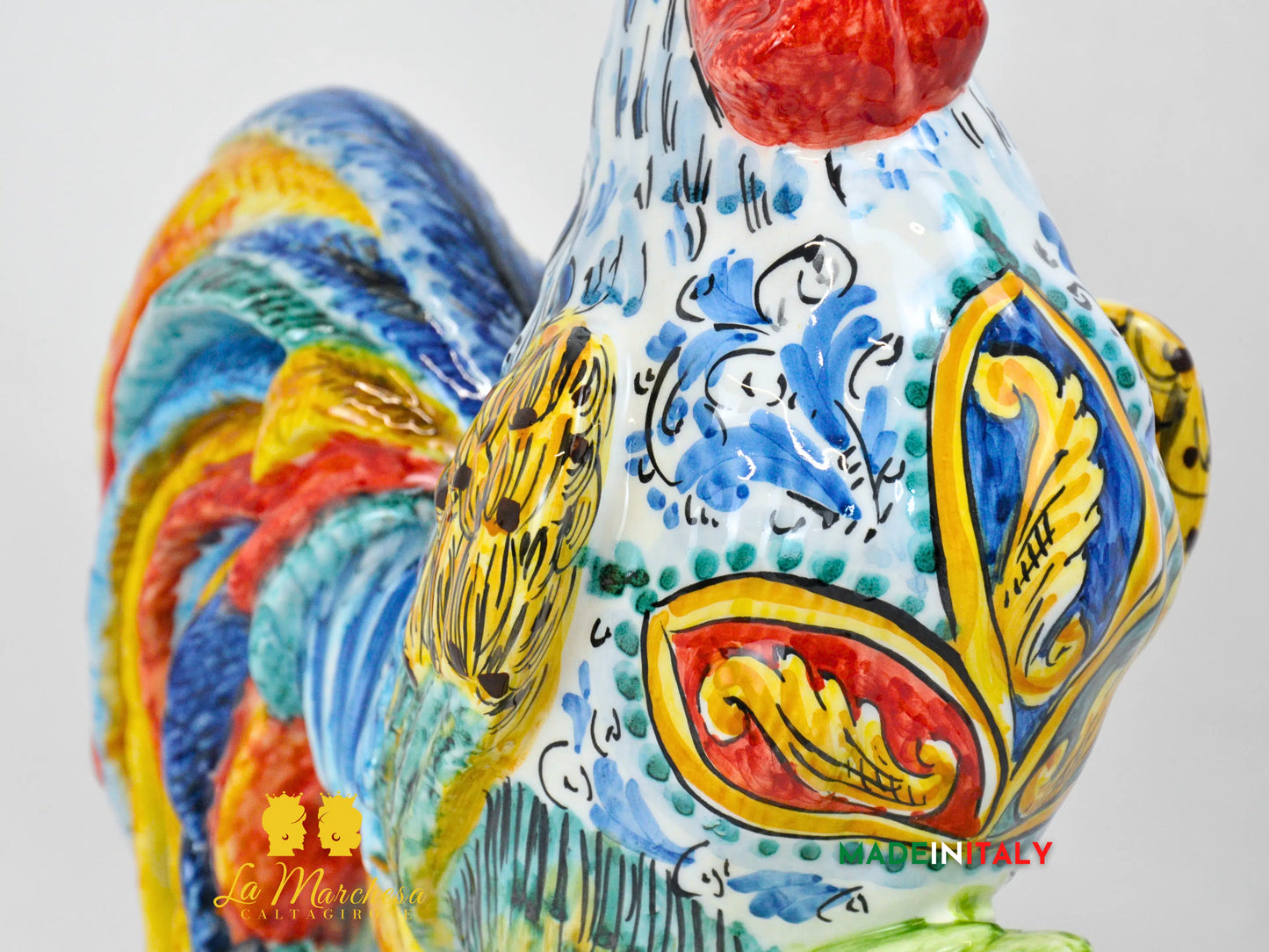 Gallo in Ceramica di Caltagirone - Varie Misure