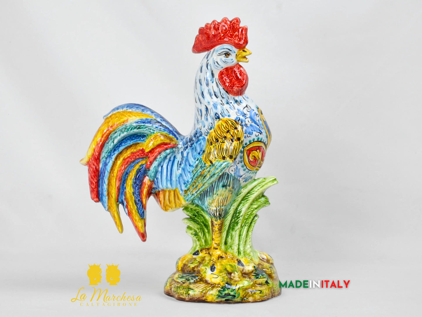 Gallo in Ceramica di Caltagirone - Varie Misure