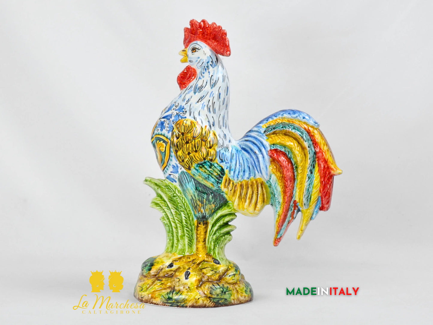 Gallo in Ceramica di Caltagirone - Varie Misure