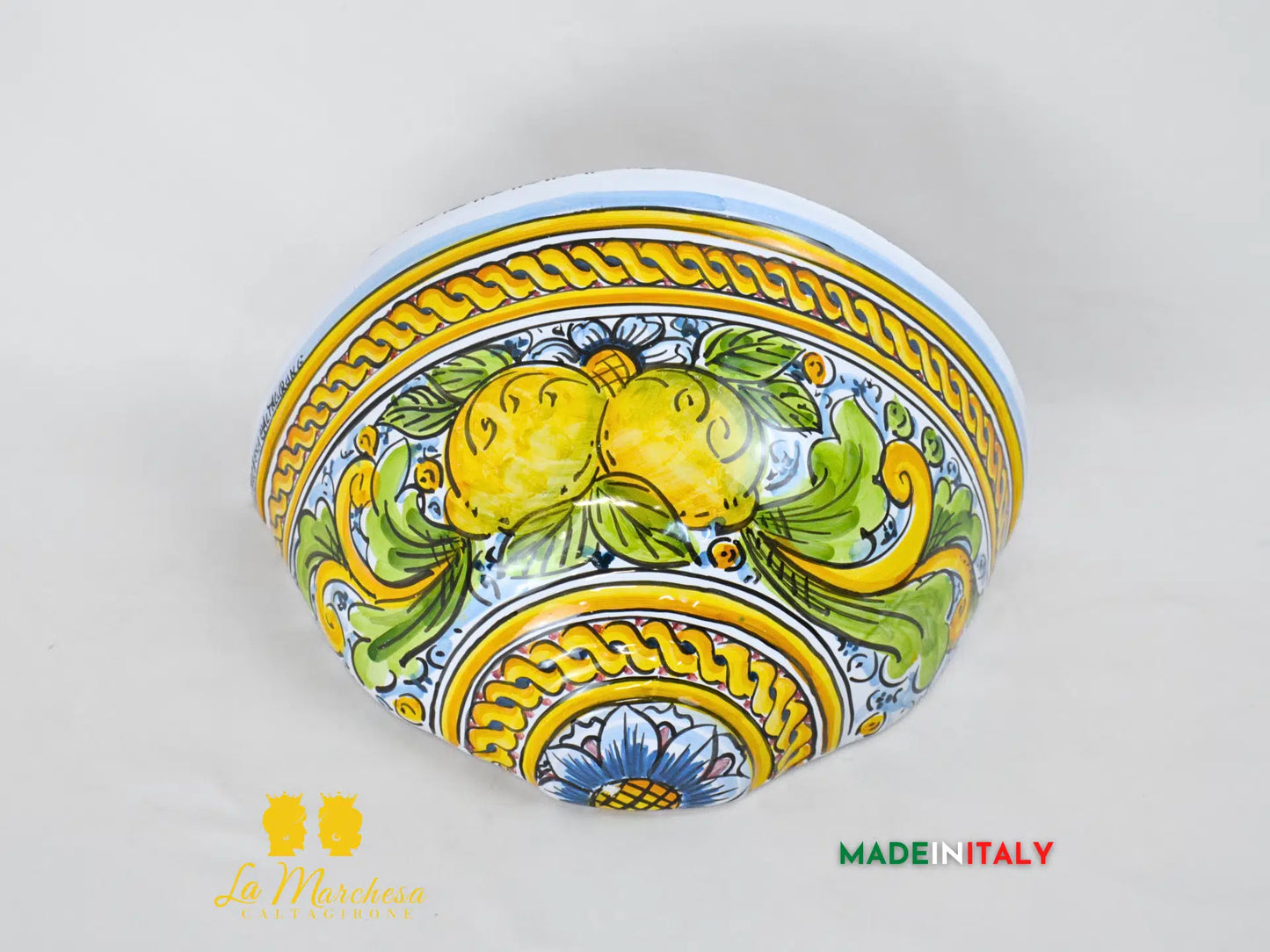 “GERLA” Portavaso da parete in Ceramica di Caltagirone Limoni - Varie Misure