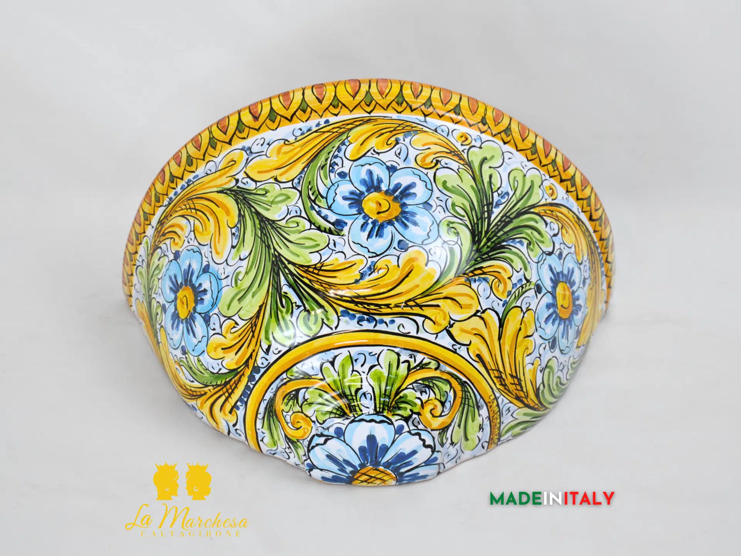 “GERLA” Portavaso da parete in Ceramica di Caltagirone Limoni - Varie Misure