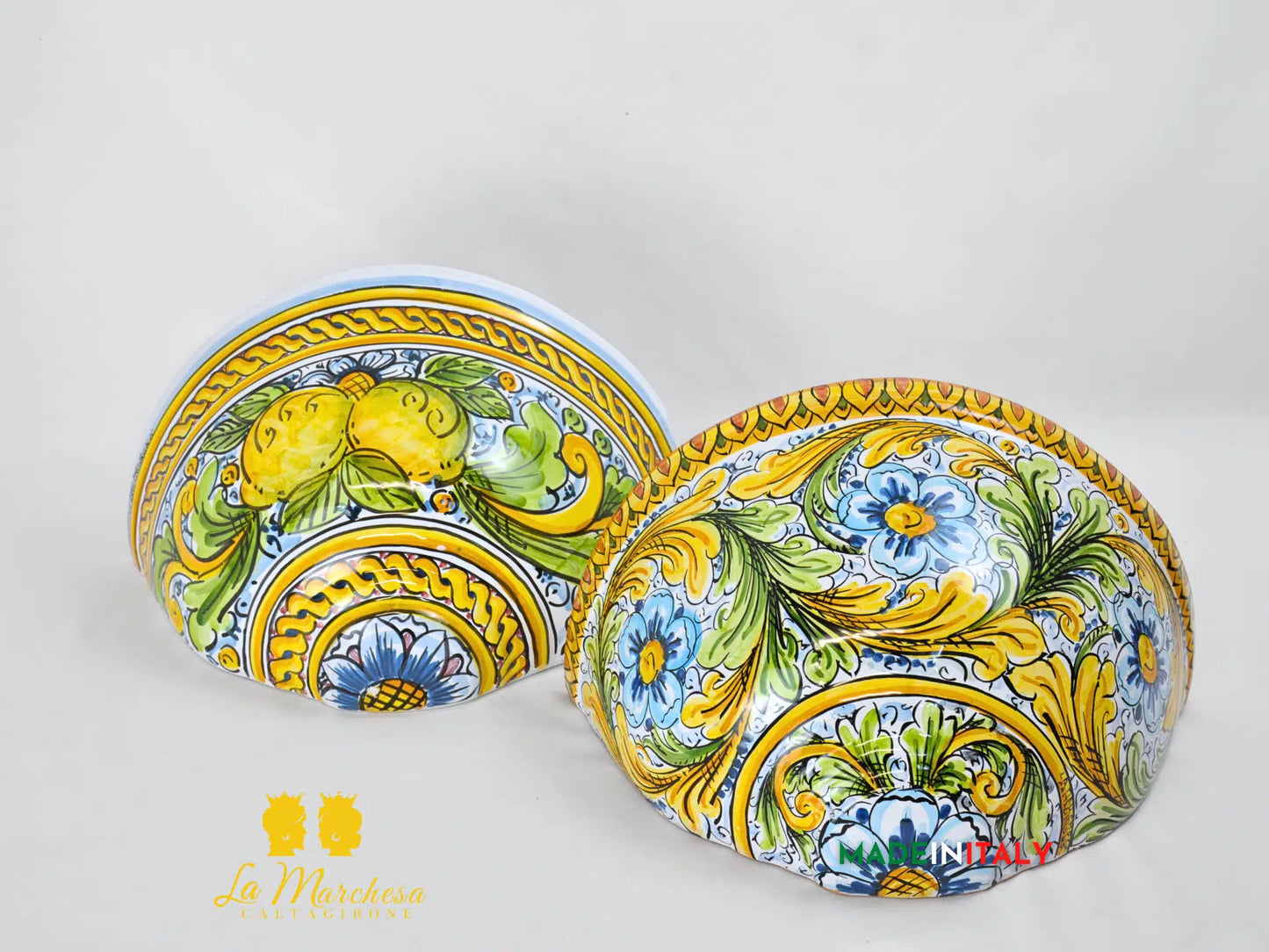 “GERLA” Portavaso da parete in Ceramica di Caltagirone Limoni - Varie Misure