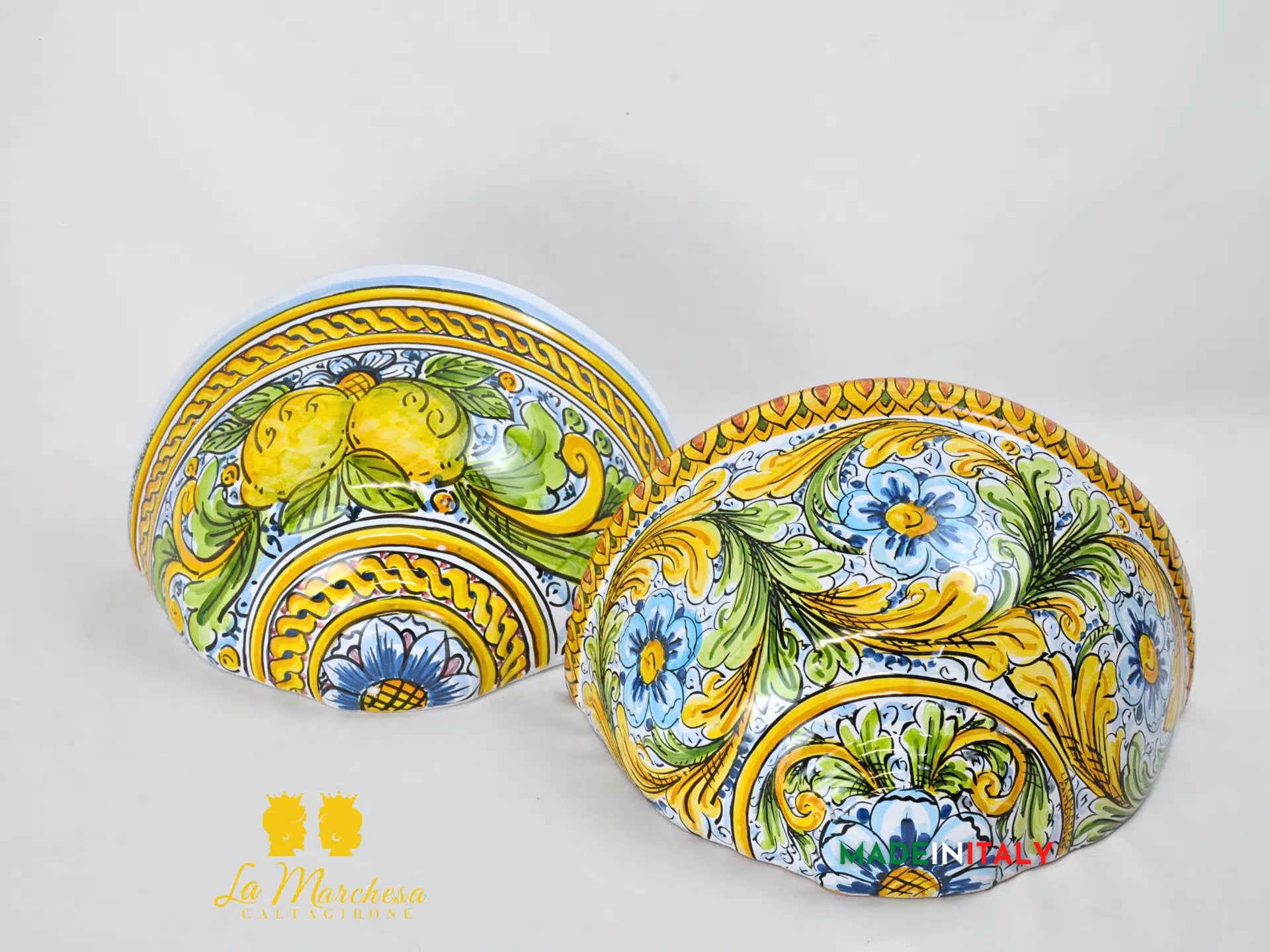 “GERLA” Portavaso da parete in Ceramica di Caltagirone Limoni - Varie Misure