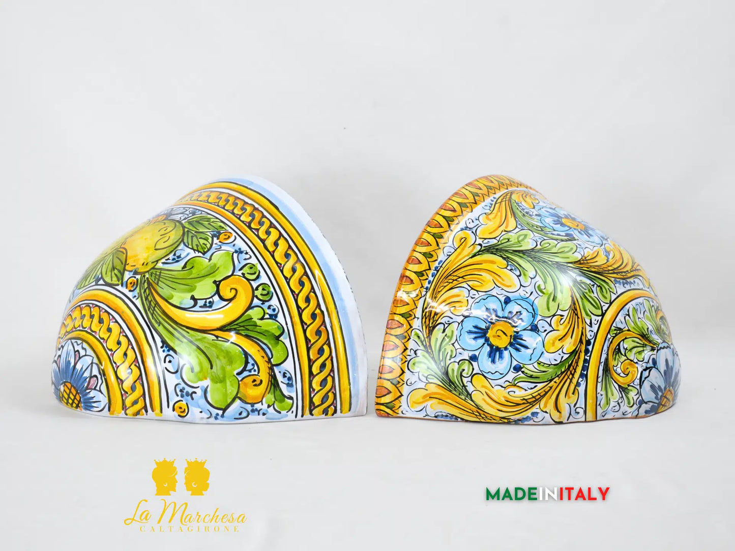 “GERLA” Portavaso da parete in Ceramica di Caltagirone Limoni - Varie Misure