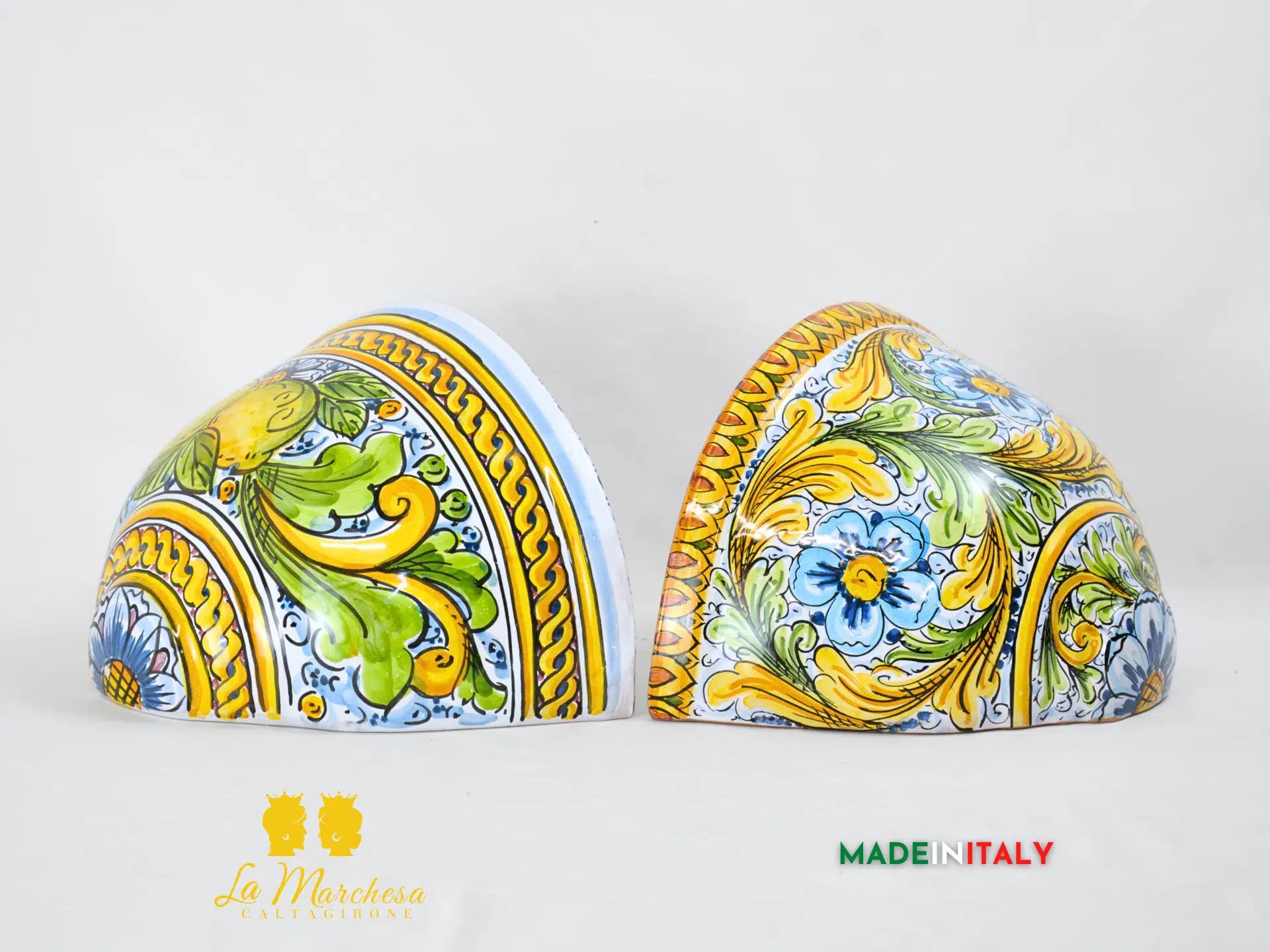 “GERLA” Portavaso da parete in Ceramica di Caltagirone Limoni - Varie Misure