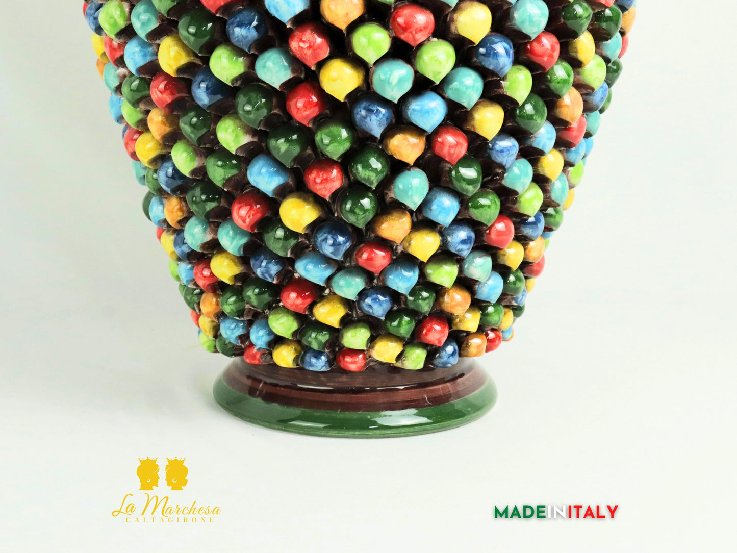 Giara Porta Ombrelli Arlecchino in Ceramica di Caltagirone 51cm (5)