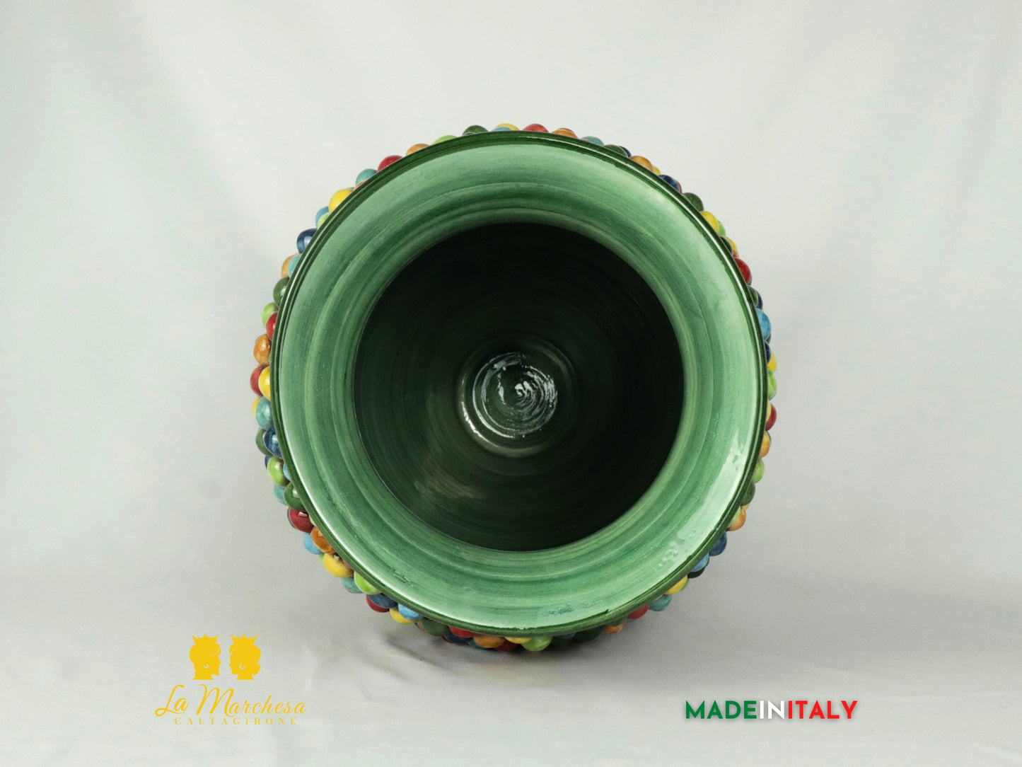 Giara Porta Ombrelli Arlecchino in Ceramica di Caltagirone 51cm (5)