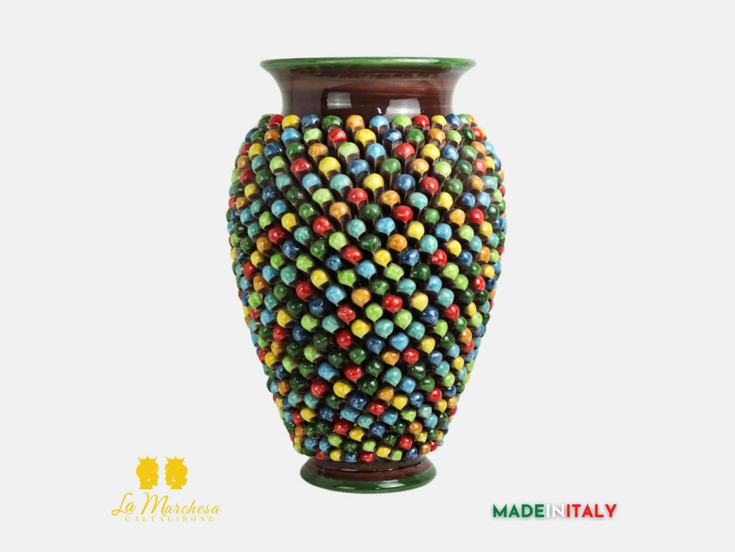 Giara Porta Ombrelli Arlecchino in Ceramica di Caltagirone 51cm
