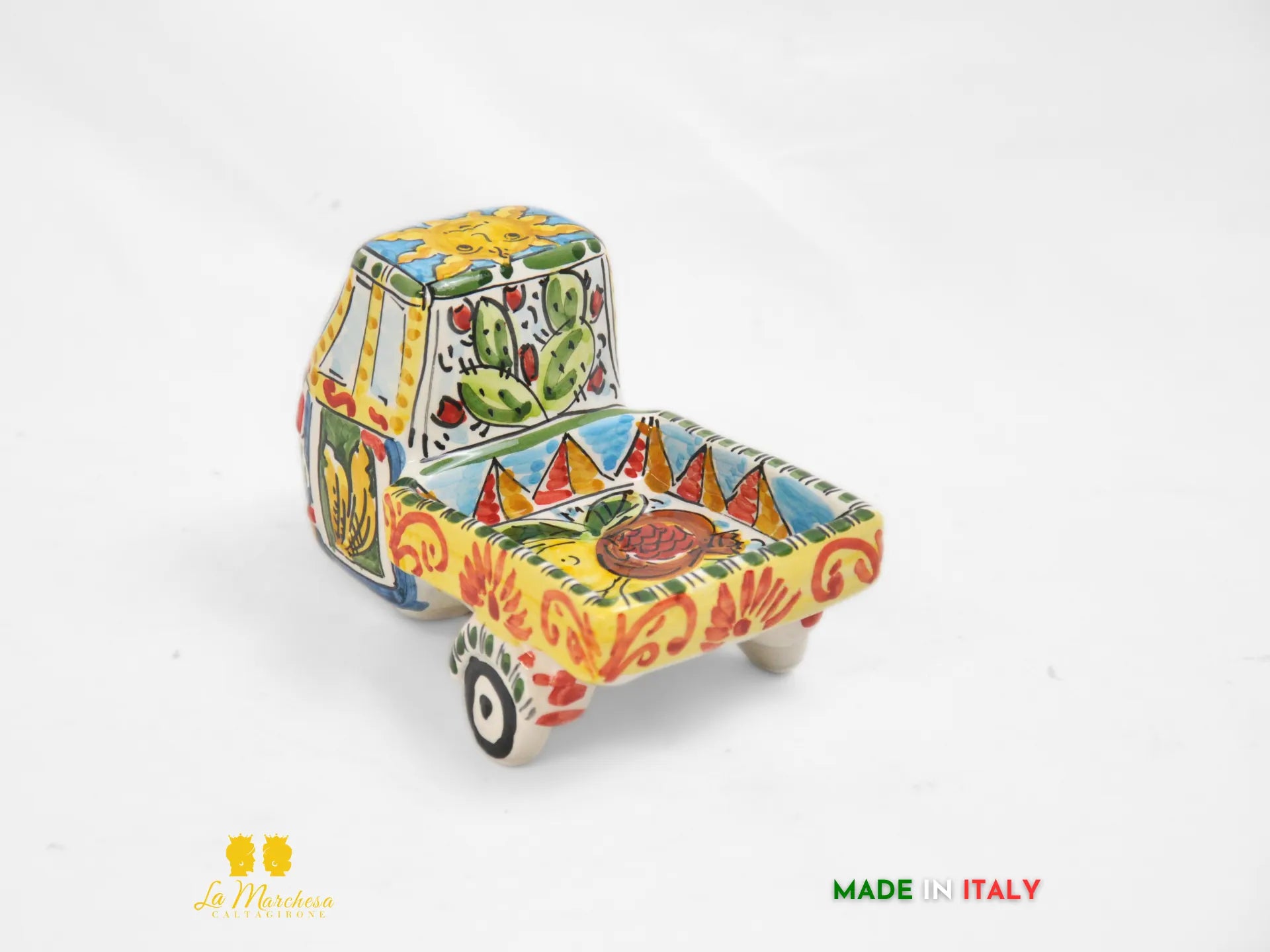 ape piaggio decorata a mano in ceramica