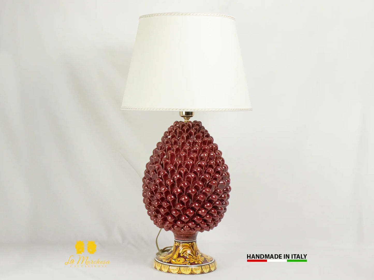 Lampada Pigna Siciliana Ceramica di Caltagirone Artigianale H40