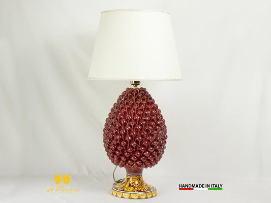 Lampada Pigna Siciliana Ceramica di Caltagirone Artigianale H40