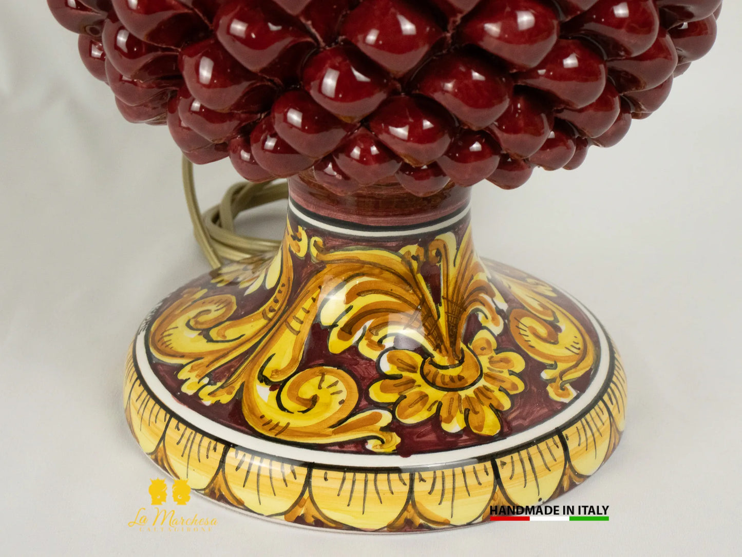 Lampada Pigna Siciliana Ceramica di Caltagirone Artigianale H40