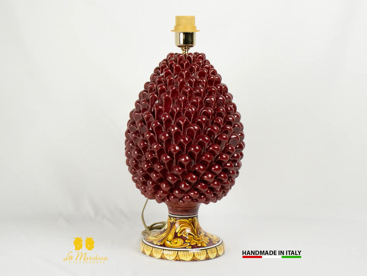 Lampada Pigna Siciliana Ceramica di Caltagirone Artigianale H40