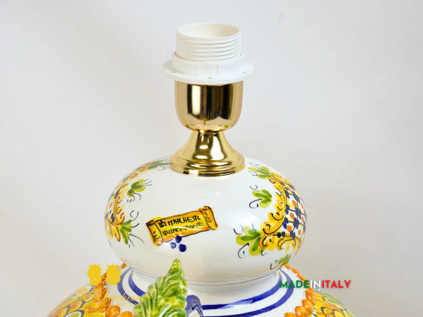 Lampada Barocca Ornato in Ceramica di Caltagirone