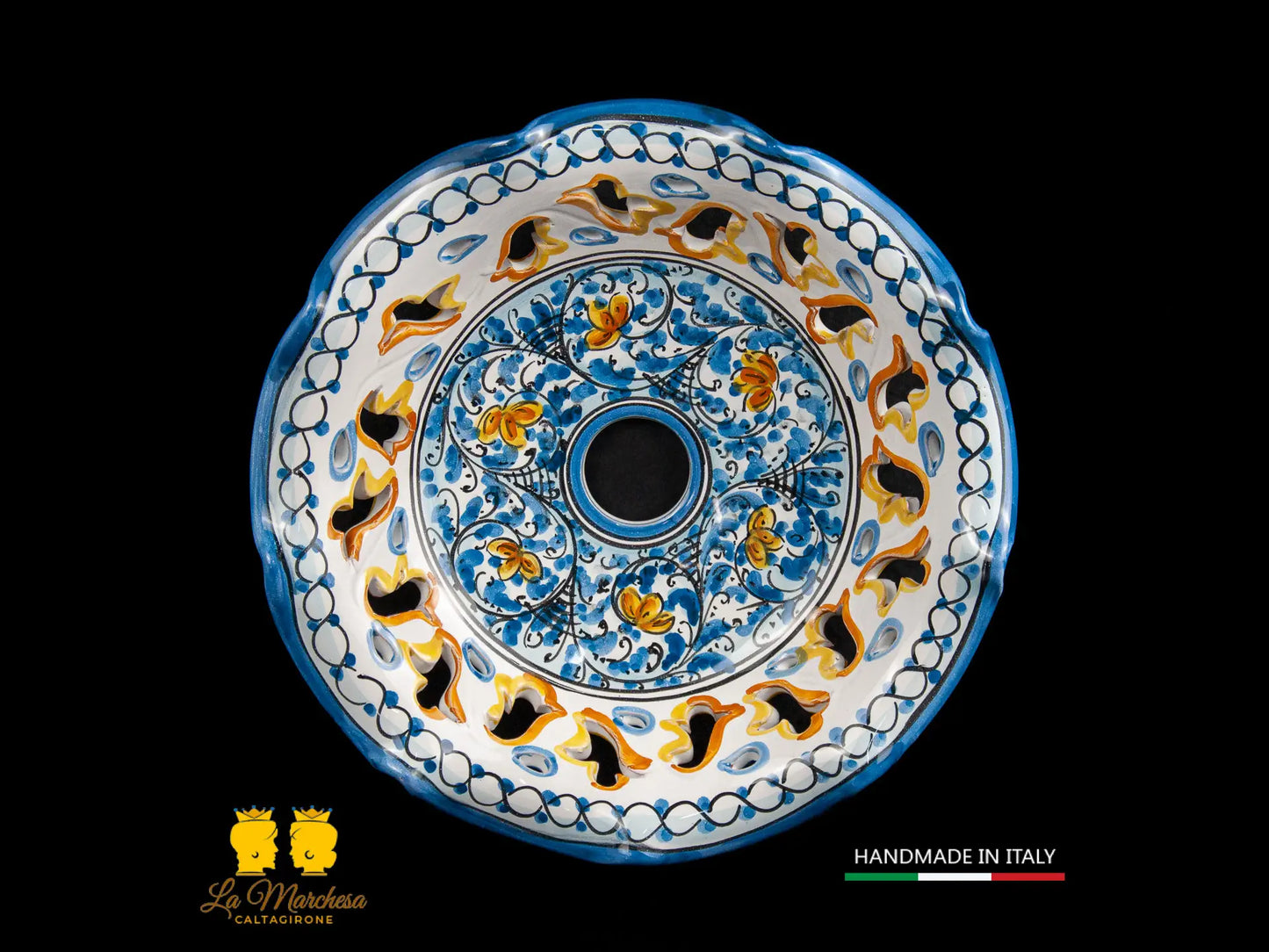 Lampadari in Ceramica di Caltagirone decorati intaglio - vari decori