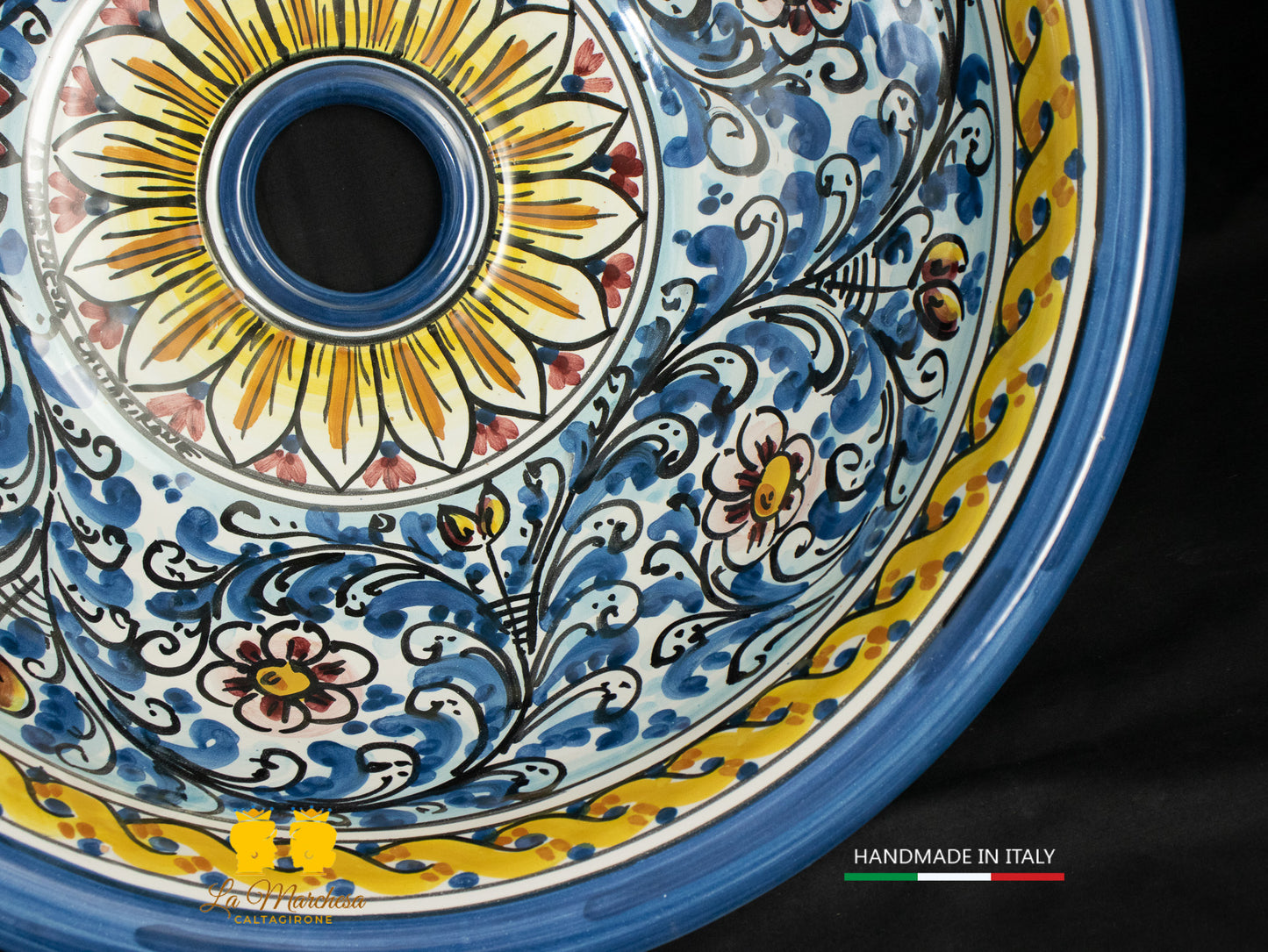 Lavandino in Ceramica di Caltagirone per esterno/interno - Vari Decori