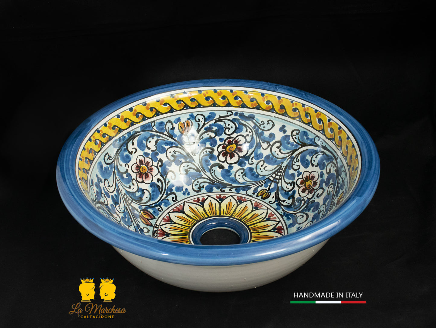 Lavandino in Ceramica di Caltagirone per esterno/interno - Vari Decori