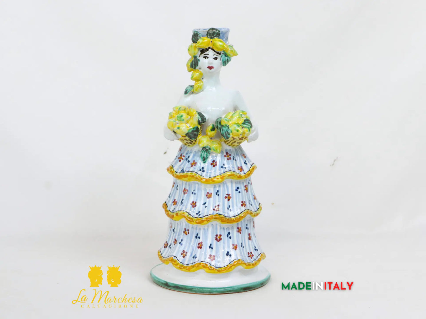 Lumiere Frutta porta candela in Ceramica di Caltagirone 25cm - Vari Modelli