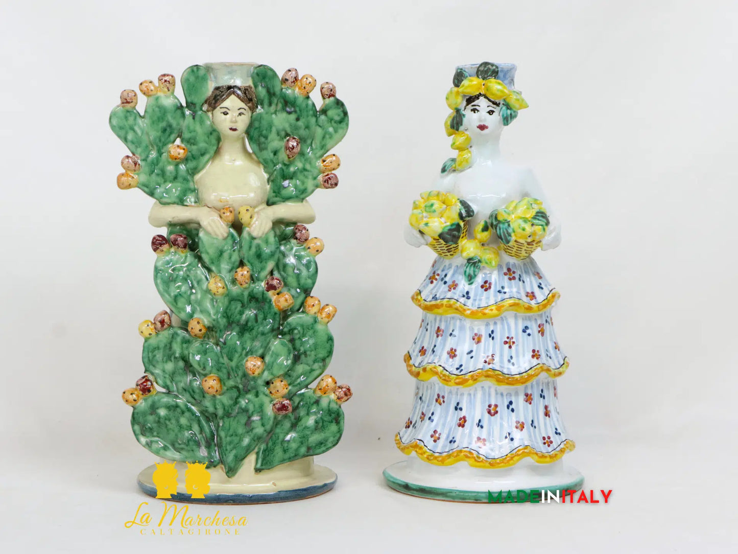 Lumiere Frutta porta candela in Ceramica di Caltagirone 25cm - Vari Modelli