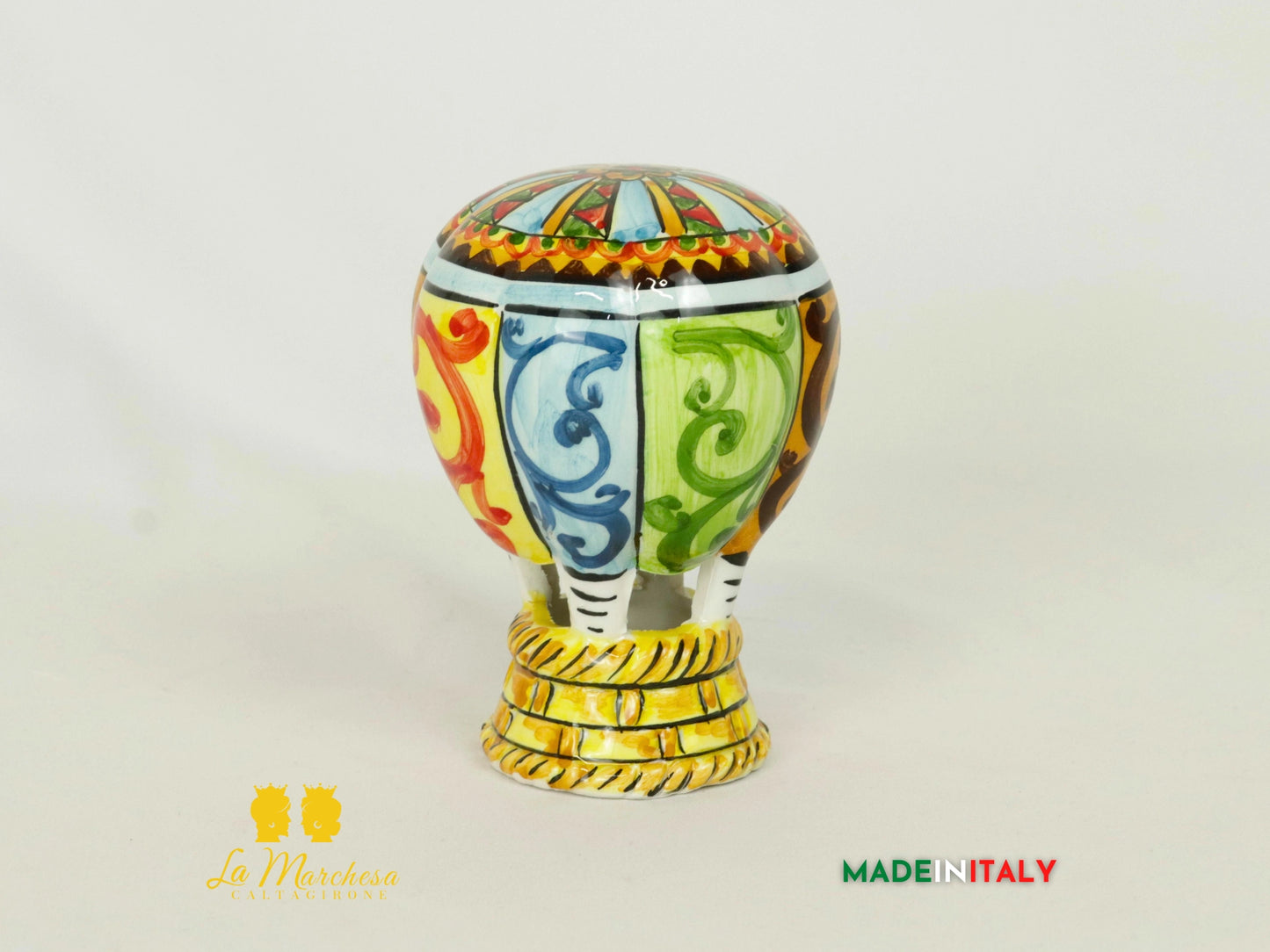Mongolfiera Decorata in Ceramica di Caltagirone - 11cm