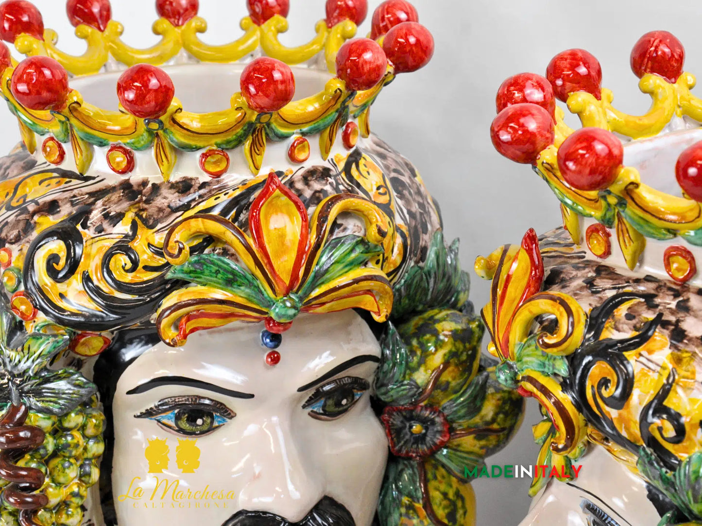 OUTLET Teste di Moro Taormina Frutta in Ceramica di Caltagirone 46cm