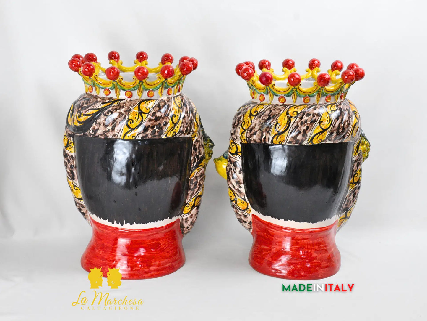 OUTLET Teste di Moro Taormina Frutta in Ceramica di Caltagirone 46cm
