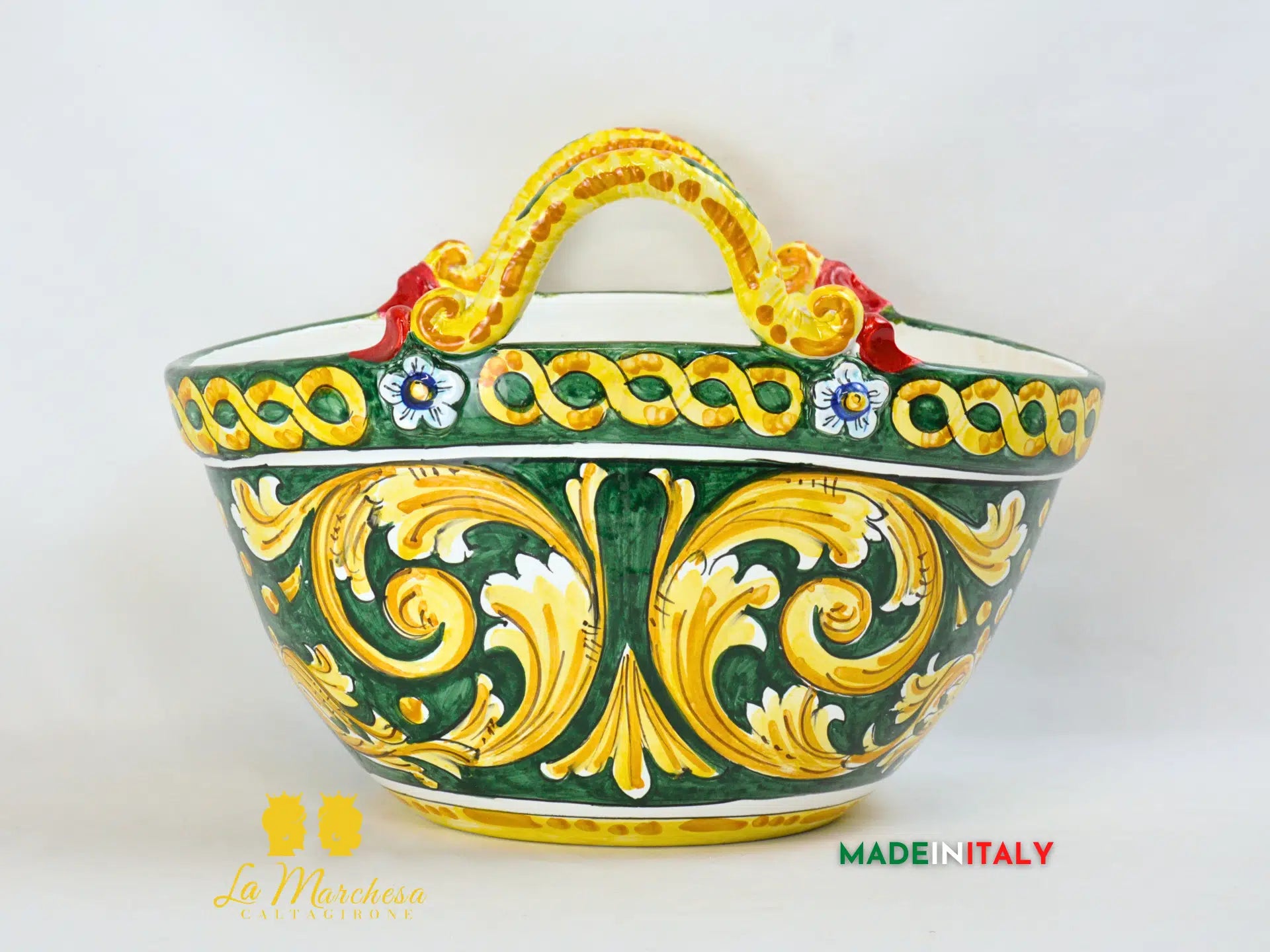 OUTLET - Vaso Coffa Siciliana Portavaso in Ceramica di Caltagirone fichi d'india