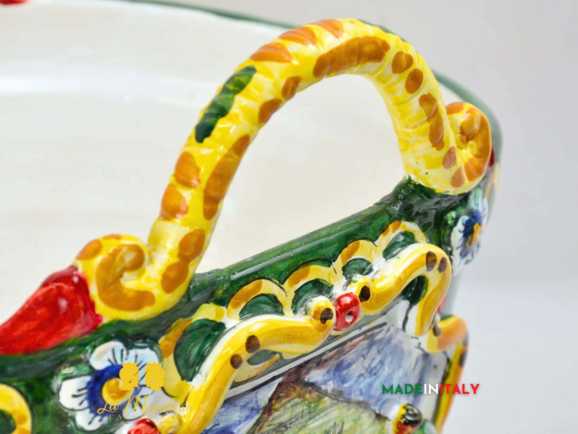 OUTLET - Vaso Coffa Siciliana Portavaso in Ceramica di Caltagirone fichi d'india