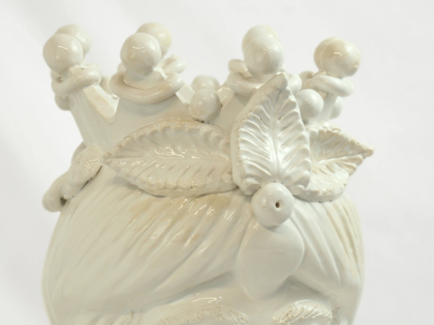 OUTLET Testa di Moro in ceramica Caltagirone barocco bianco H45