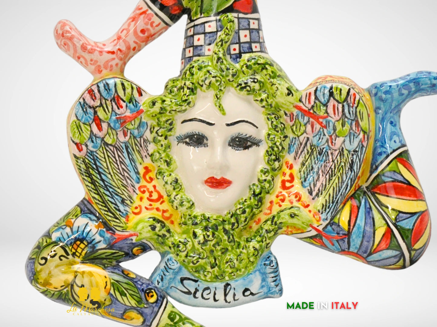 OUTLET Trinacria in Ceramica Caltagirone Carretto Siciliano 32cm