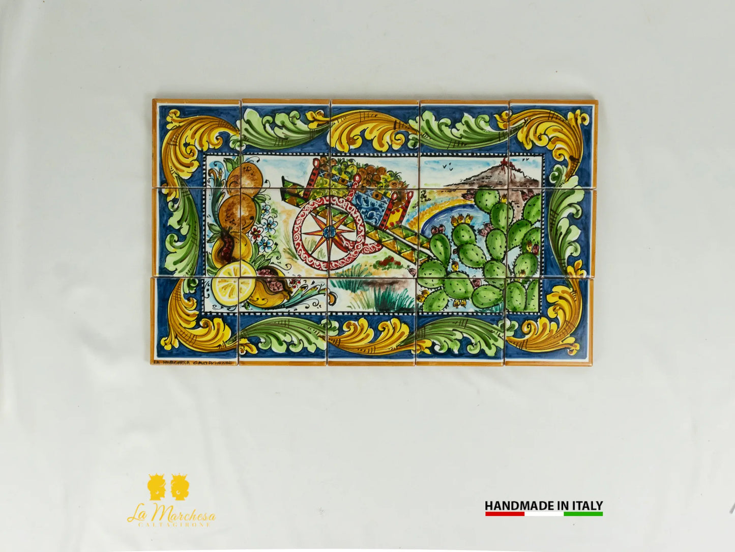 Pannello Murale Piastrelle siciliane in Ceramica di Caltagirone - Vari disegni