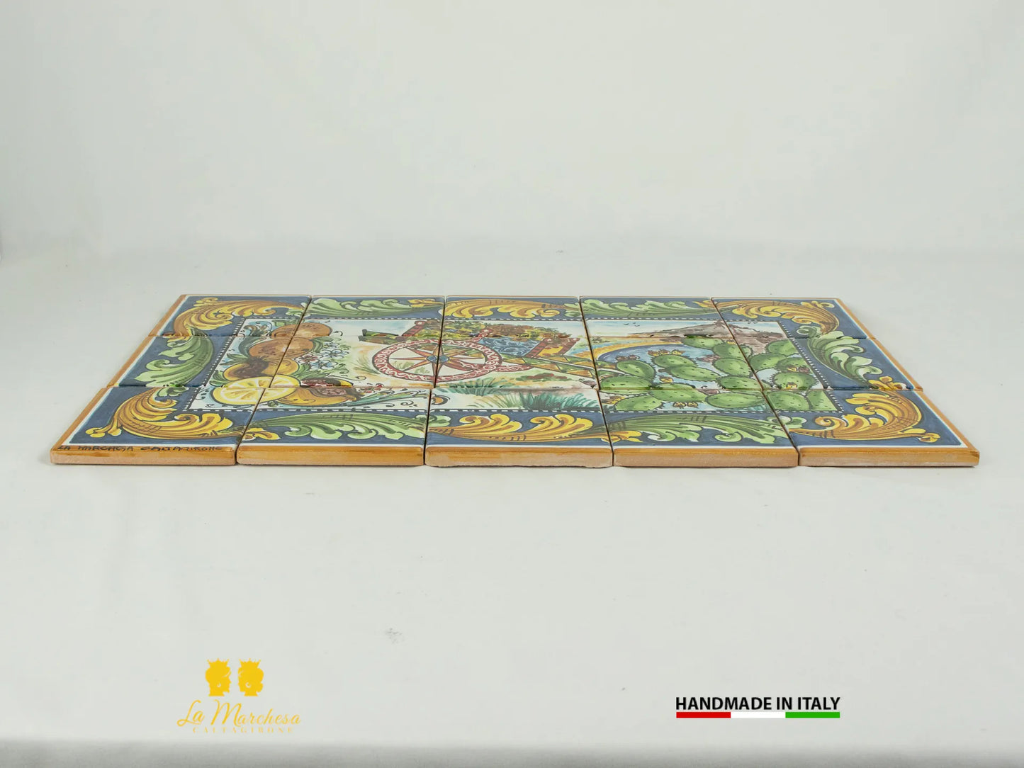 Pannello Murale Piastrelle siciliane in Ceramica di Caltagirone - Vari disegni